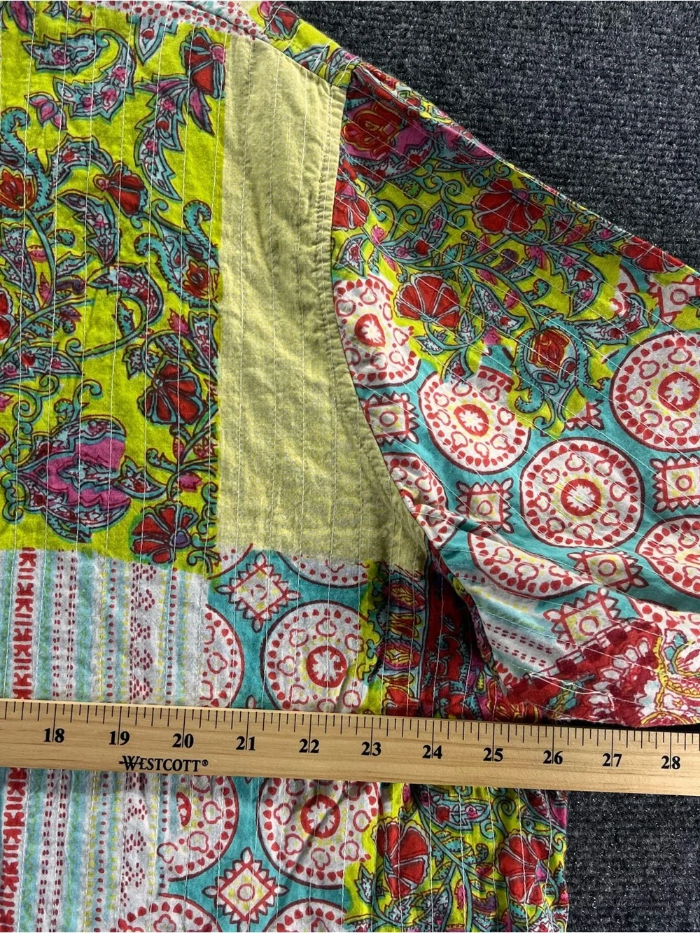 Choices Woman Patchwork Kantha Jacket 3X Cotton Boho Colorful Cottagecore Granny - Picture 7 of 11